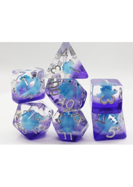 Dice 7-Set: Blue Stegosaurus